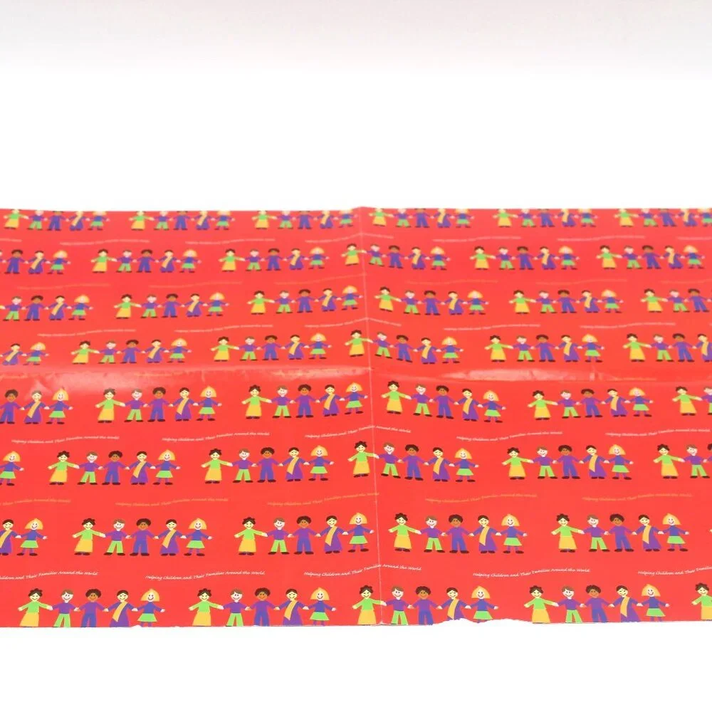 Children Of The World Kids Vintage Gift Wrapping Sheet Childrens Federation 1994
